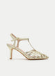 SANDALI DORATI TACCO MEDIO CON STRAPPI.