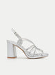 SANDALIA PLATA METALIZADA DE TACÓN ANCHO CON TIRAS