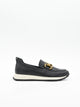 Black Sports Shoe com efeito de coco e fivela