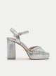 SANDALIA PLATA DE TACÓN ANCHO CON PLATAFORMA Y TIRAS