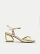 Golden sandals with special heel