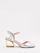Silver sandals with special gold heel