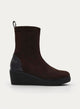 BOTA CUÑA MARRÓN ELÁSTICA CONFORT CASUAL