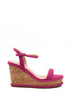 Sandalia de cuña en color buganvilla