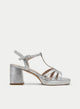 SANDALIA PLATEADA PLATAFORMA TACÓN ANCHO