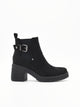 BLACK BOOT WITH WIDE HEEL AND NYREX BUCKLE