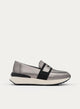 Sporty Lead Gray Wedge Moccasin with Elastic Insets