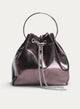 BOLSO SACO PLOMO METALIZADO CON ASA ARO
