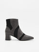 Elegant Woman Booties in Gray and Black With Comfortable Heel