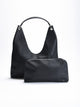 Women's burgundy hobo bag with interior toiletry bag