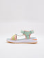 Sandalias verdes y rosas