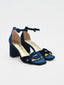 Sandalias Elegante de Terciopelo Azul