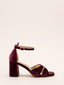 Pink Velvet Sandals with Gold Detail