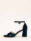 Elegant Navy Velvet Sandals