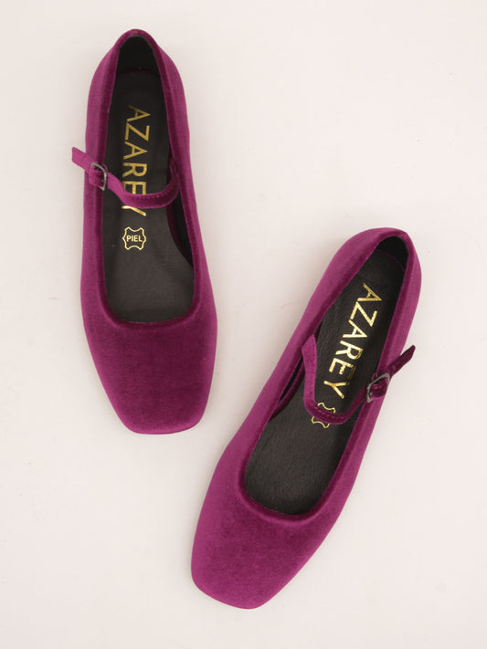 Flexible Ballerinas in Bougainvillea Velvet