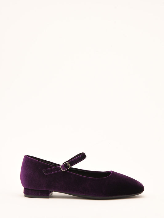 Flexible Ballerinas in Purple Velvet