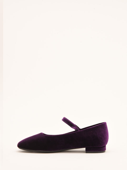 Flexible Ballerinas in Purple Velvet