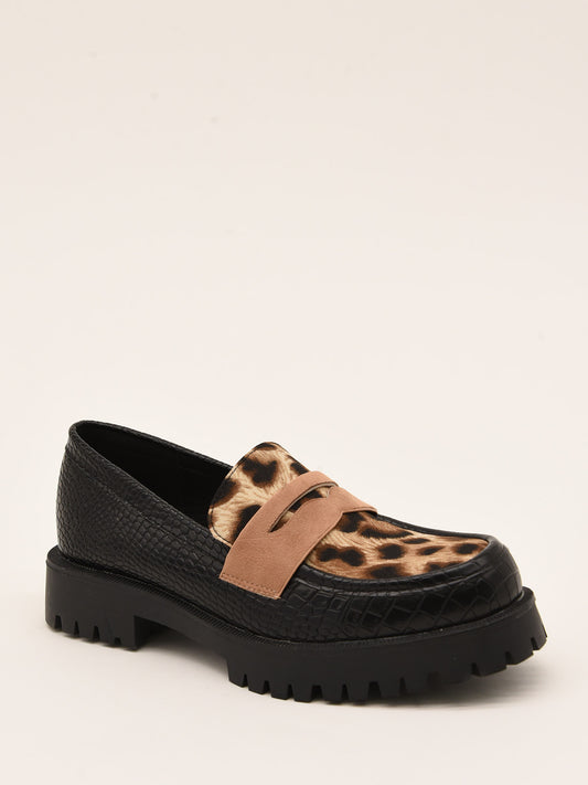 Snake and leopard loafers