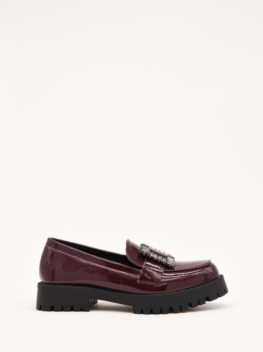 Burgundy Patent Leather Moccasin