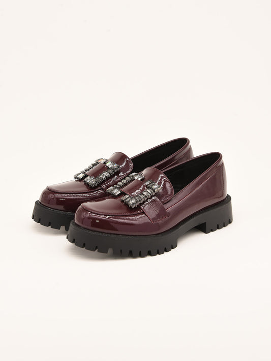 Burgundy Patent Leather Moccasin