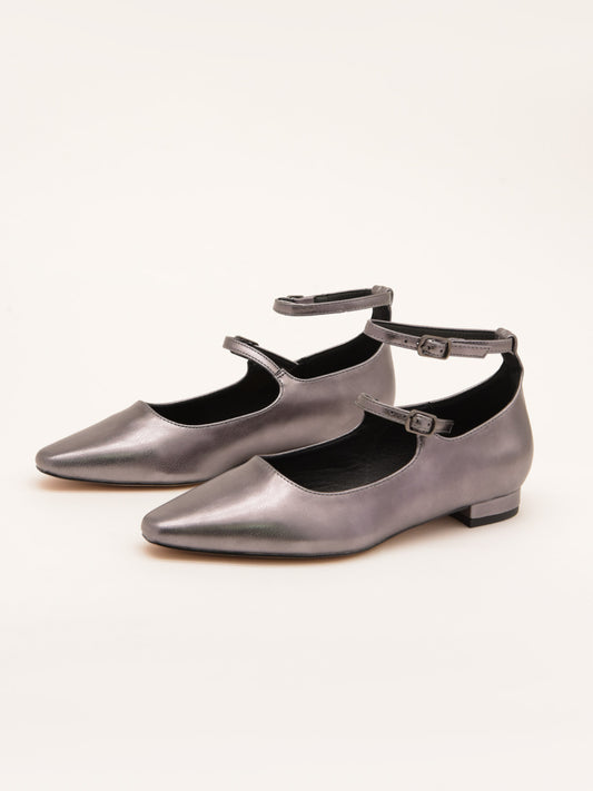 Double Strap Lead Ballerinas