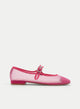 BAILARINA FUCSIA DE REJILLA CON PULSERA Y HEBILLA