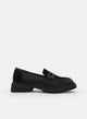 BLACK MOCCASIN WITH CHEETAH DETAIL