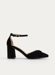 Black Velvet Ankle Strap Pumps