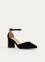 Black Velvet Ankle Strap Pumps