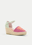 MULTICOLOR RASPBERRY AND GREEN WEDGE ESPADRILLES