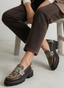 MOCASÍN TAUPE MARRÓN ANIMAL PRINT SUELA TRACK