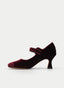 ZAPATO BURDEOS DE TERCIOPELO CON HEBILLA