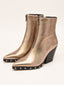 Metallic Urban Ankle Boots with Zipper and Studs