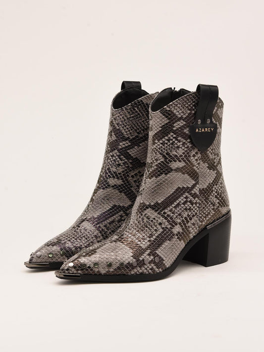 Cowboy boot with snake print