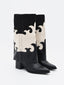 Botas cowboy bicolor negras y beige