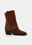 Botín con Polaina Marrón efecto ante