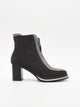 Elegant gray booties with metallic detail and AZR closure