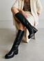 BOTA ALTA NEGRA SUELA TRACK TACÓN MEDIO