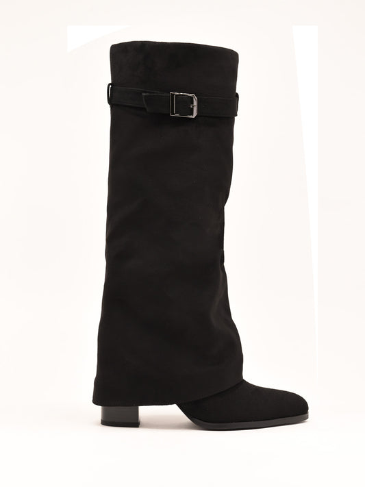 Boots with black flap and buckle