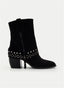 Boot with black suede effect gaiter
