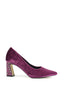 Bougainvillea pump velvet and rhinestone heel