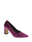 Bougainvillea pump velvet and rhinestone heel