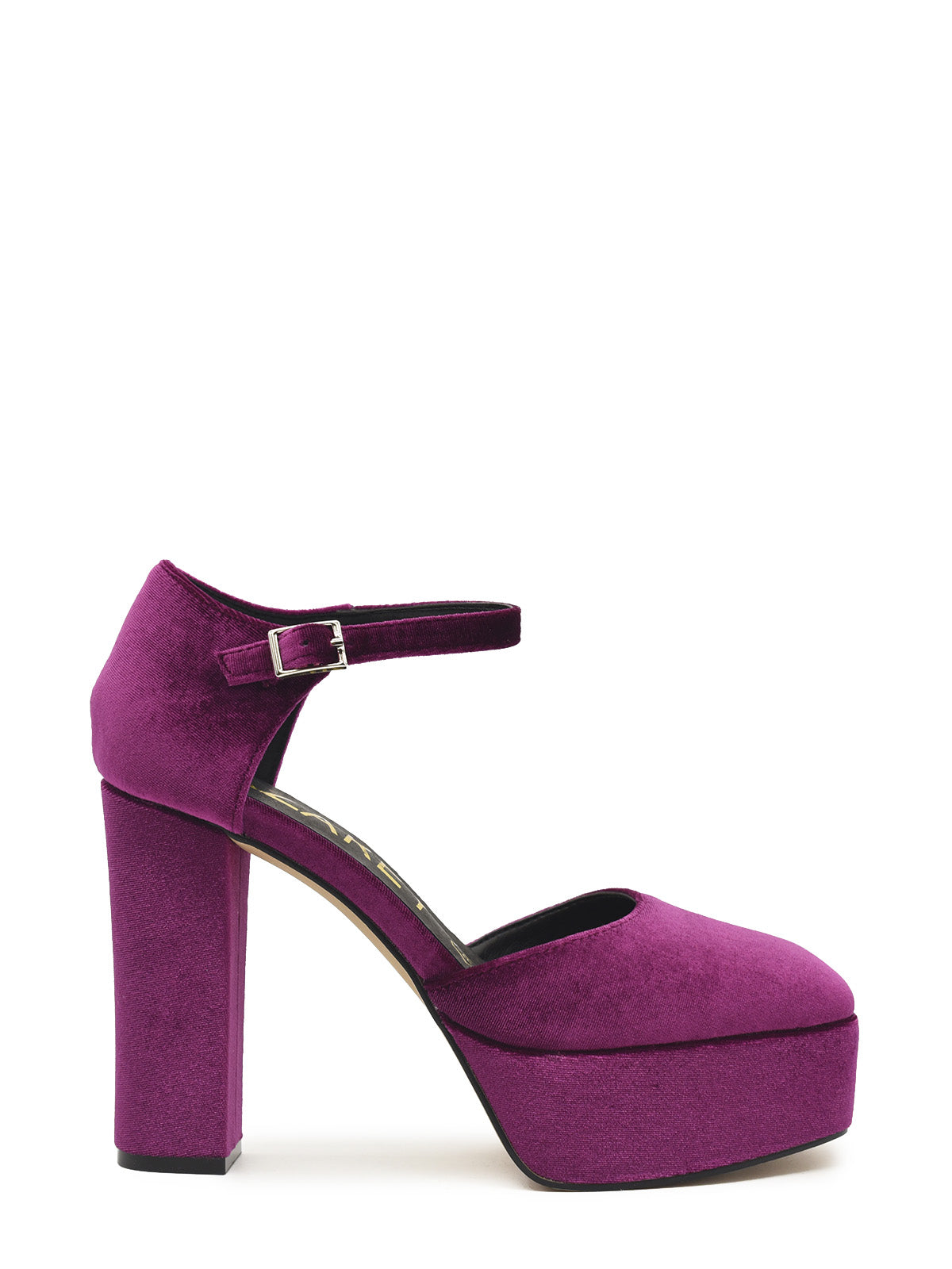 Heel Zapatos Buganvilla Velvet Platform Shoe In Bougainvillea And