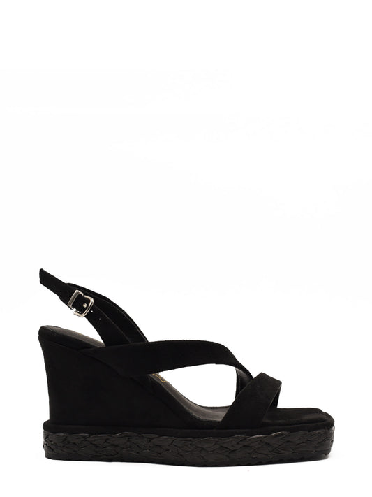 Black wedge sandal