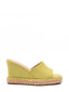 Sandalia destalonada de cuña color lima