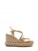 Champagne wedge sandal