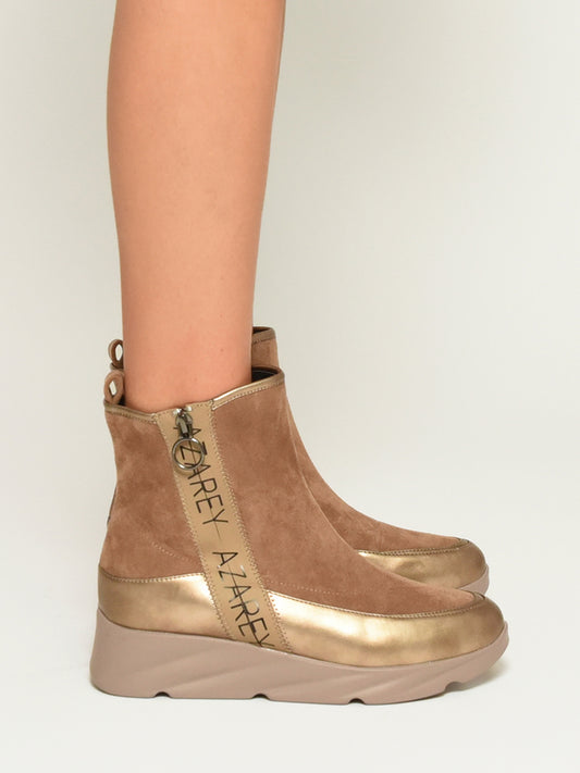 Taupe Azarey Sports Boots with Metallic Details