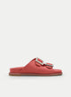 SANDALIA PLANA CORAL CON HEBILLAS JOYA