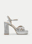 SANDALIA PLATA CON TIRAS CRUZADAS  PLATAFORMA