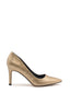 Gold pump with snake print